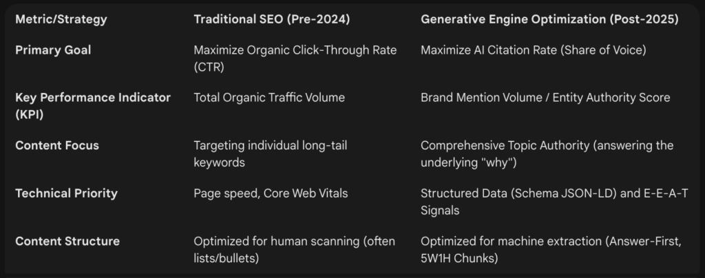 Difference of SEO and GEO