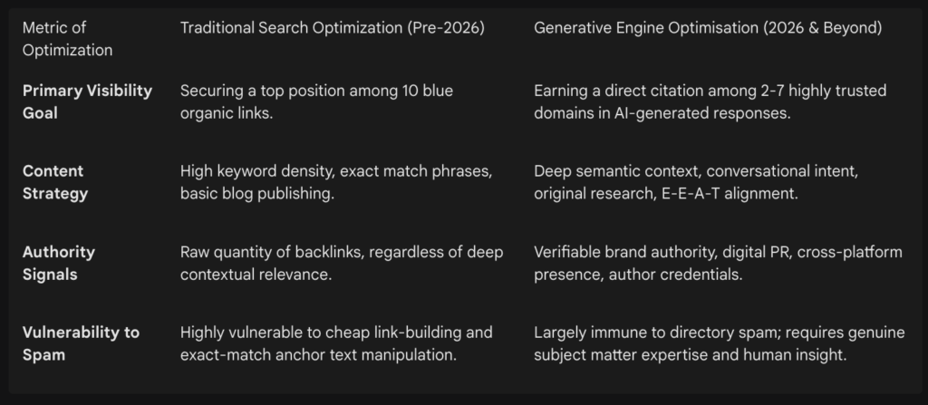 Metric of Optimisation