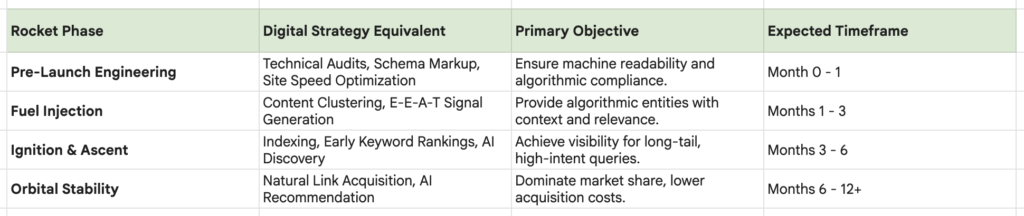Imagine SEO as Rocket Launching