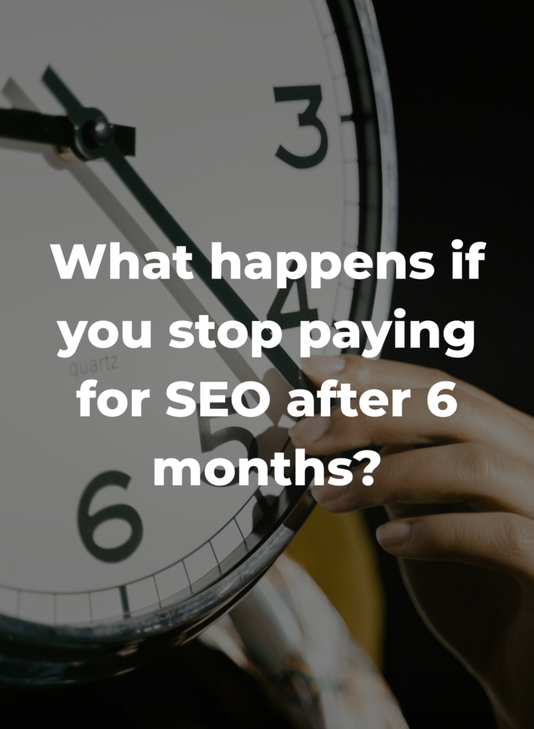 What happens if you stop paying for SEO after 6 months?