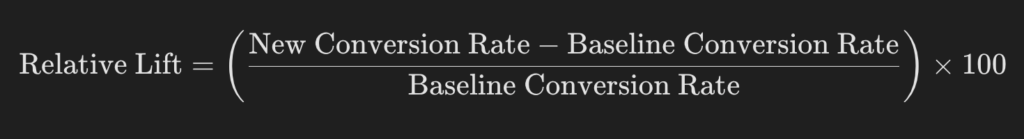 Relative Lift (Formula)